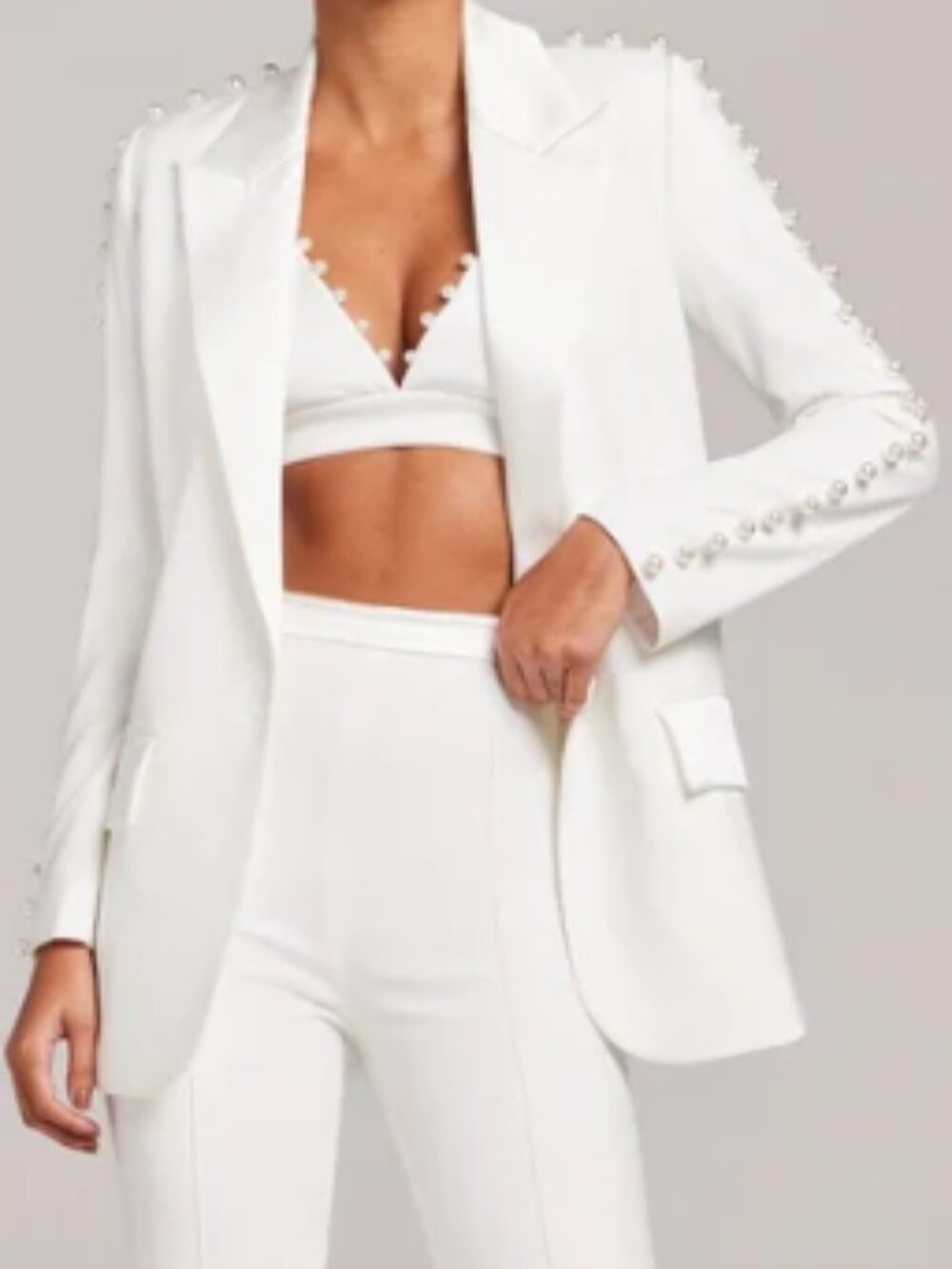 Nadine Merabi Charlotte White Blazer